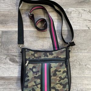 ❤️ PRENELOVE CAMOUFLAGE MESSENGER BAG WITH 2 STRAPS PINK CAMO